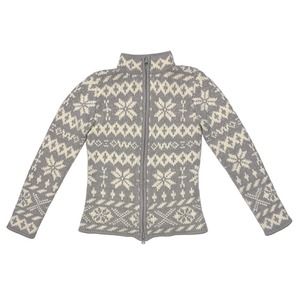 cortefiel ctf jeans vintage 90s zip up knit winter grey sweater Women’s Small